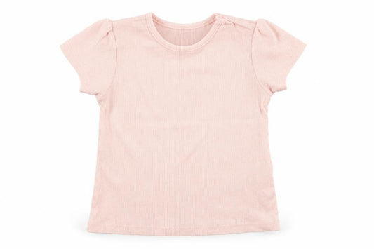 Front view of Primark girls’ pink cotton pyjama set, size 18-24, months pullover