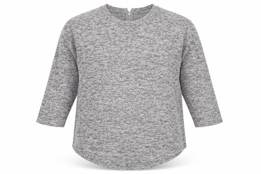 Front view of Primark women’s grey polyester pullover sweatshirt, size S, zip