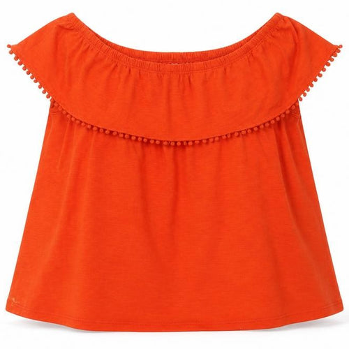 F&F Womens Orange  Polyester Camisole T-Shirt Size 10 Off the Shoulder