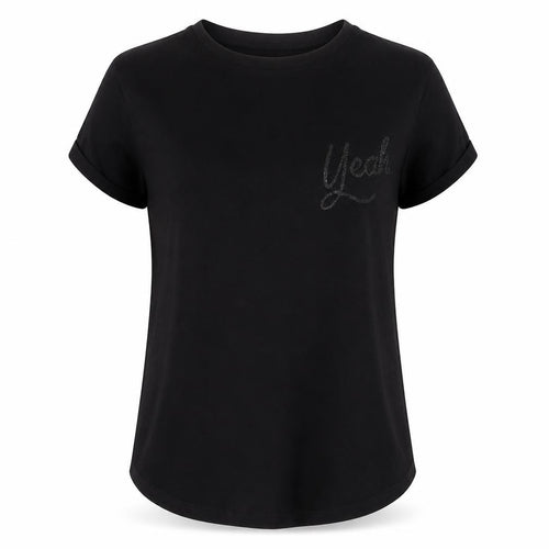 Pull&Bear Womens Black  Polyester Basic T-Shirt Size S Crew Neck - yeah