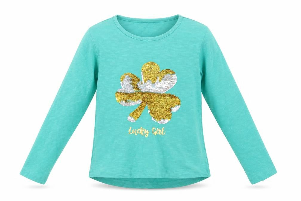Dunnes Stores Girls Green  Cotton Basic Blouse Size 9 Years Crew Neck  - Lucky