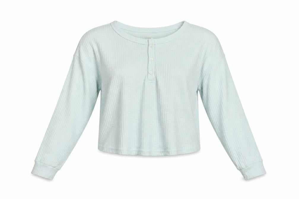 Front view of Primark women’s green polyester top pyjama top, size XS