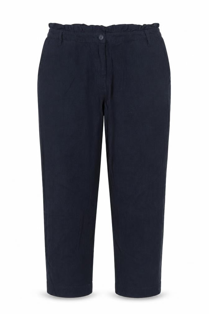 Oasis Womens Blue  Viscose Pedal Pusher Trousers Size 10 L24 in Regular Button