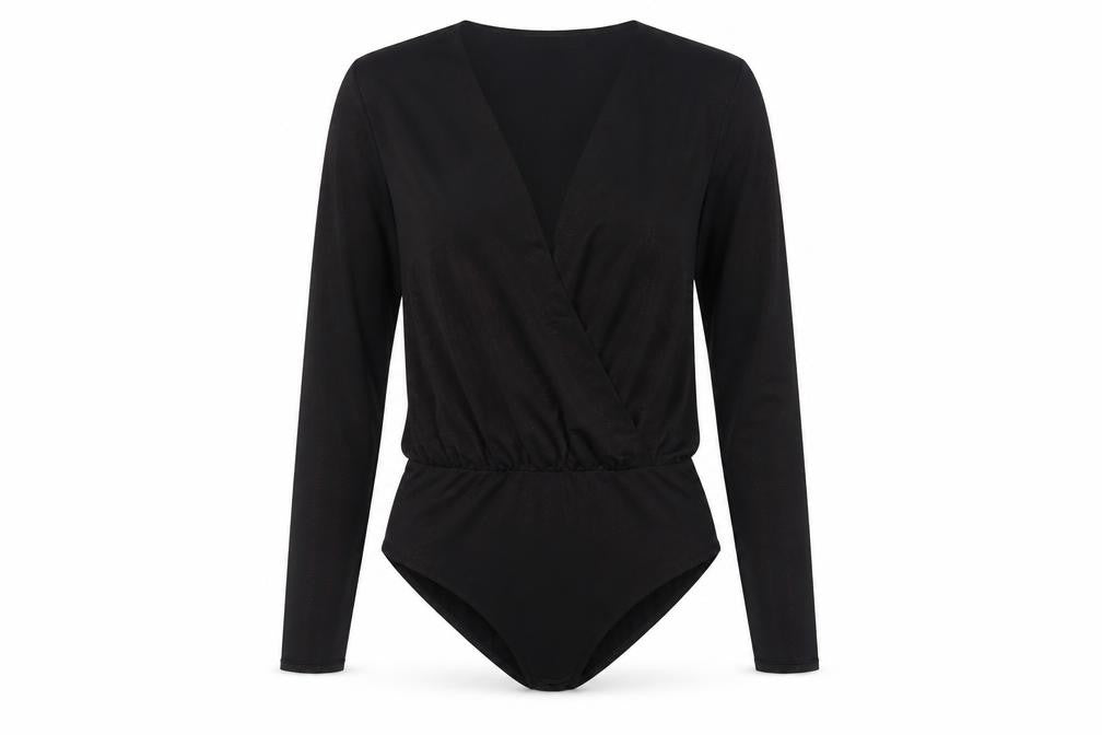 Edge Street Womens Black  Polyester Bodysuit One-Piece Size S  Snap