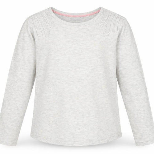 Matalan Girls Grey  Cotton Basic T-Shirt Size 10-11 Years Round Neck