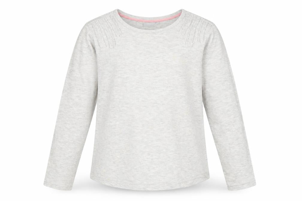 Matalan Girls Grey  Cotton Basic T-Shirt Size 10-11 Years Round Neck