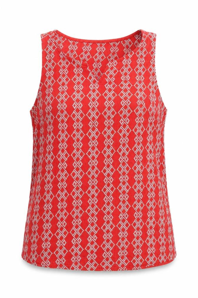 Next Womens Red  Cotton Basic Tank Size 10 V-Neck