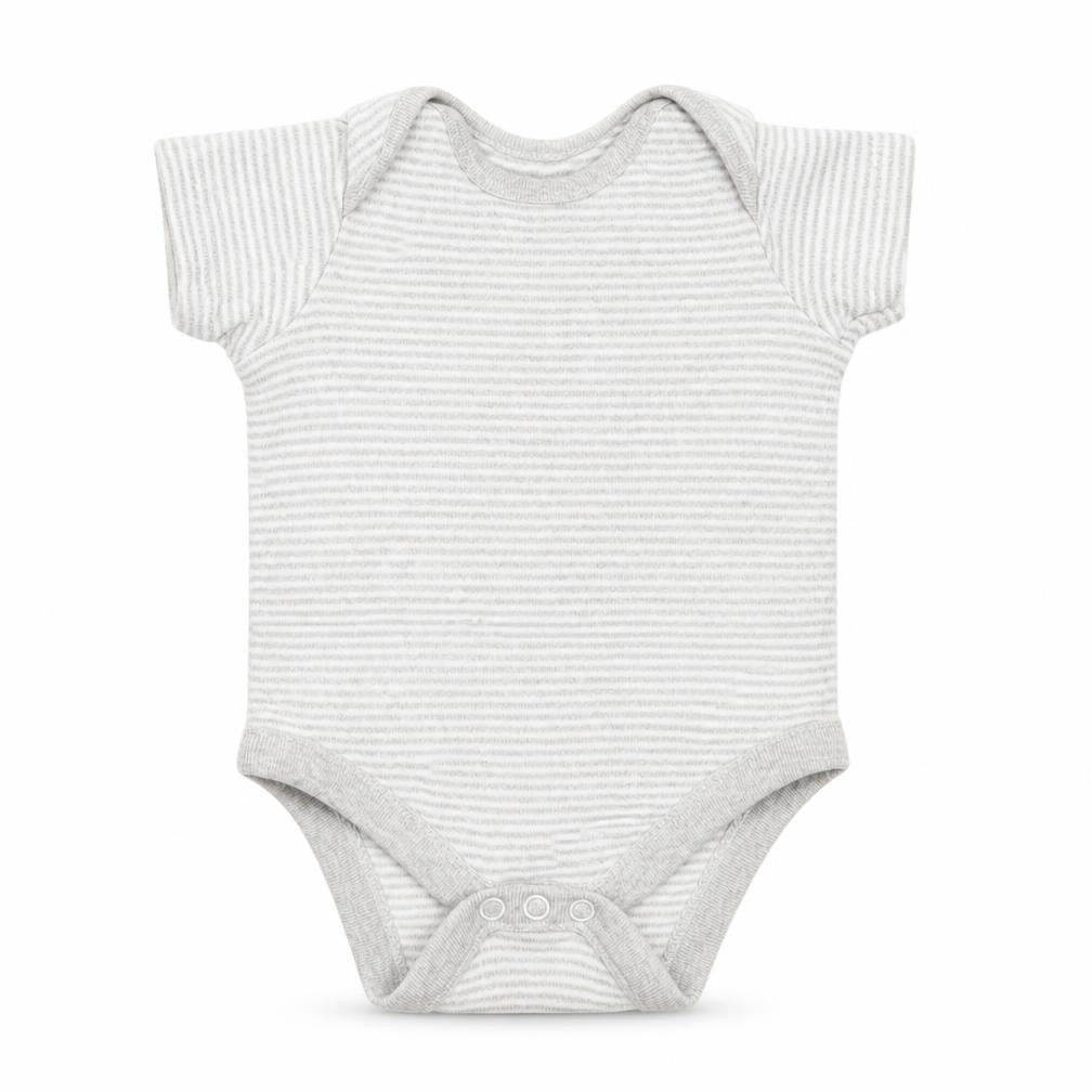 F&F Boys Grey Striped Cotton Basic T-Shirt Size Newborn Round Neck