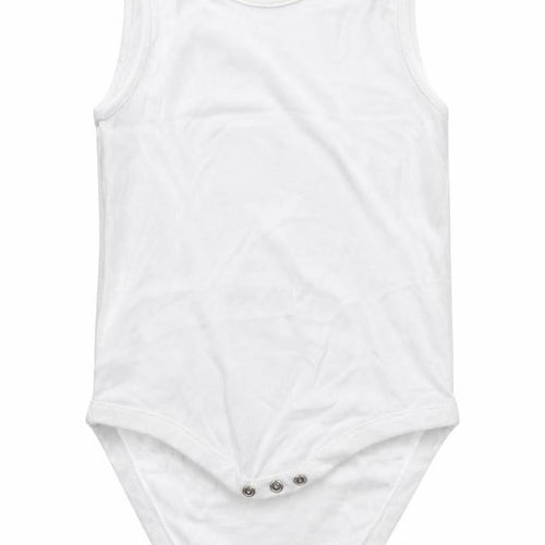 NEXT Girls White  Cotton Bodysuit One-Piece Size 2-3 Years  Button - Unisex