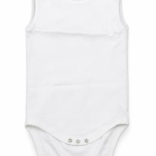 NEXT Girls White  Cotton Bodysuit One-Piece Size 2-3 Years  Button - Unisex