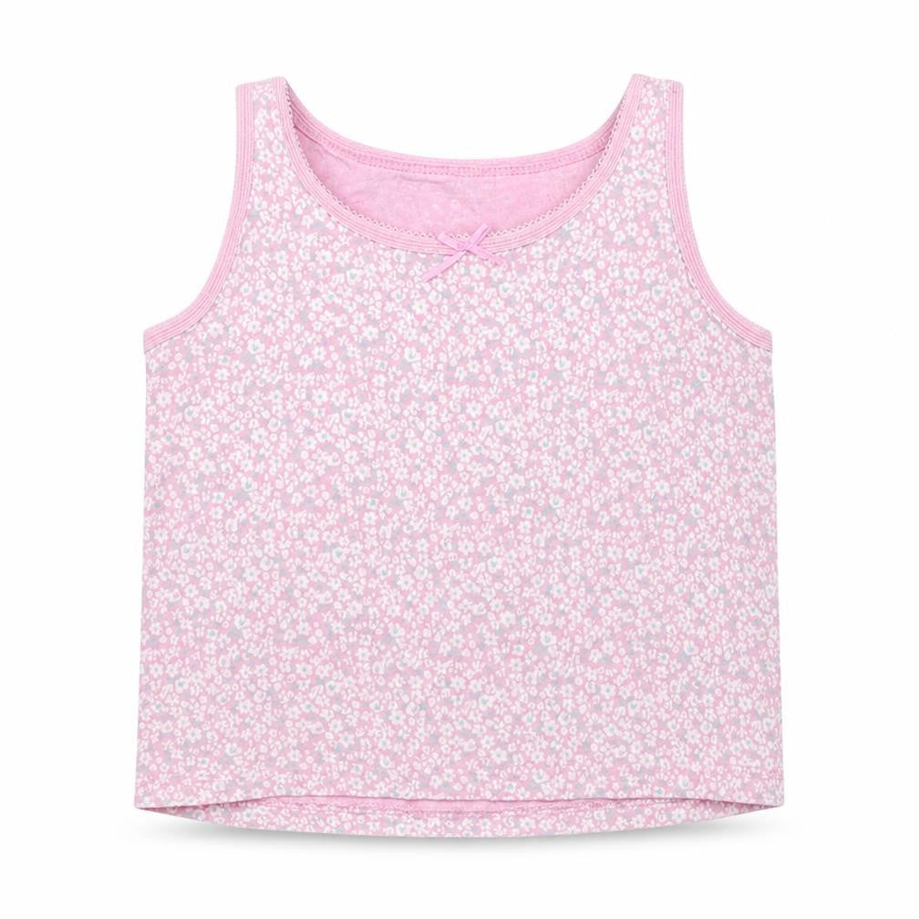 George Girls Pink Floral Cotton Basic Tank Size 2-3 Years Crew Neck Pullover