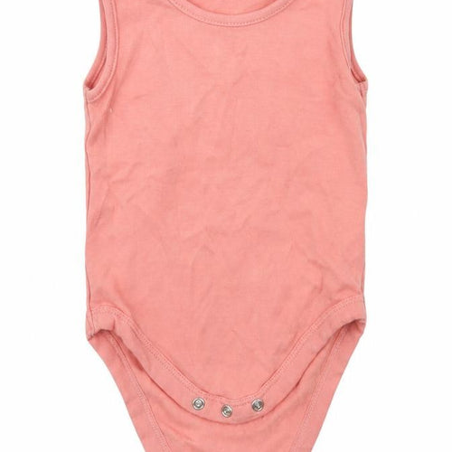 George Girls Pink  Cotton Babygrow One-Piece Size 12-18 Months  Buckle