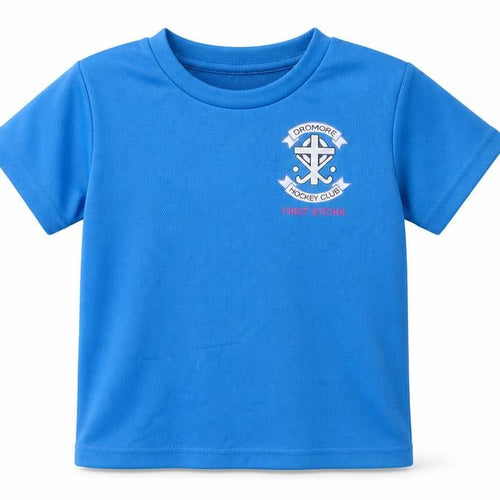 Awdis Boys Blue  Polyester Basic T-Shirt Size 3-4 Years Crew Neck Pullover - dromore hockey club