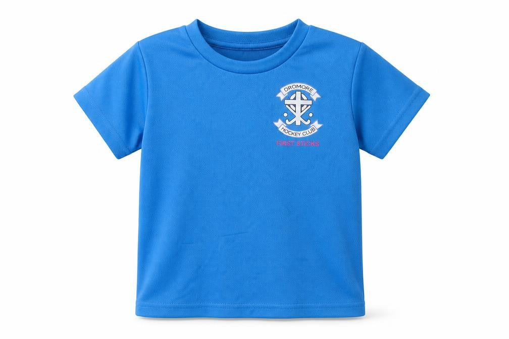 Awdis Boys Blue  Polyester Basic T-Shirt Size 3-4 Years Crew Neck Pullover - dromore hockey club
