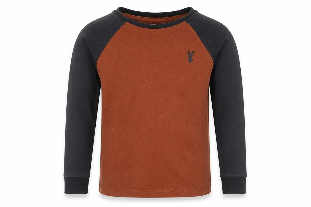 Front view of Next boys’ brown cotton pullover sweatshirt, size 3, years pullover