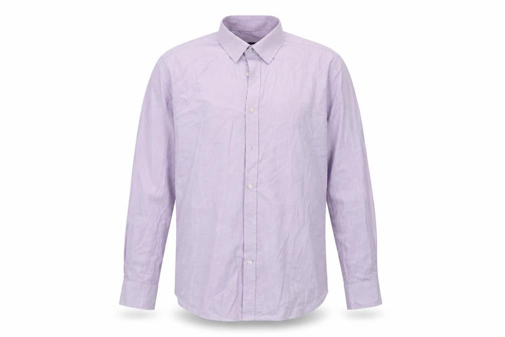 Taylor & Cutter Mens Purple Striped Polyester  Dress Shirt Size 16 Collared Button