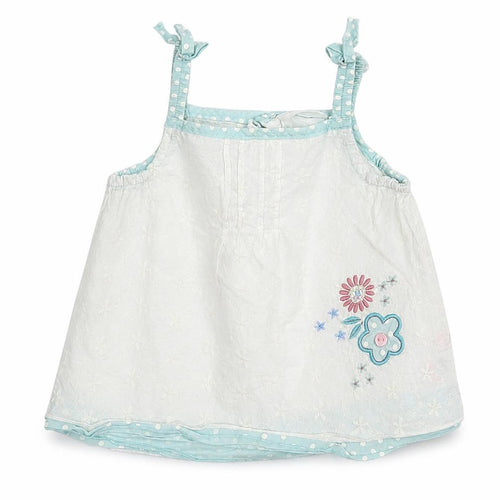 Baby Boutique Girls White  Cotton Camisole Blouse Size 12-18 Months Square Neck