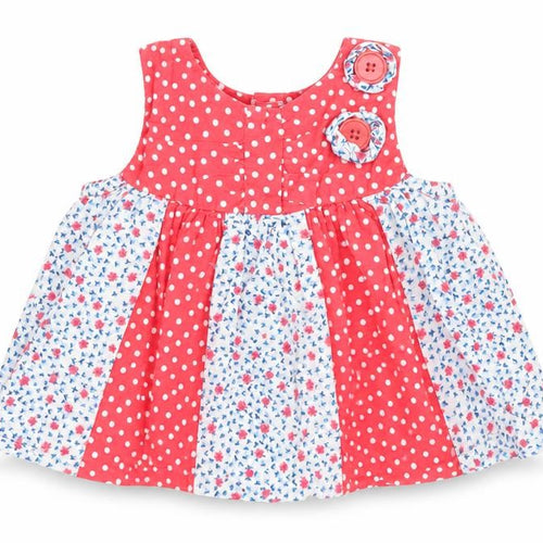 George Girls Red Floral Cotton Basic Tank Size 9-12 Months Round Neck Button