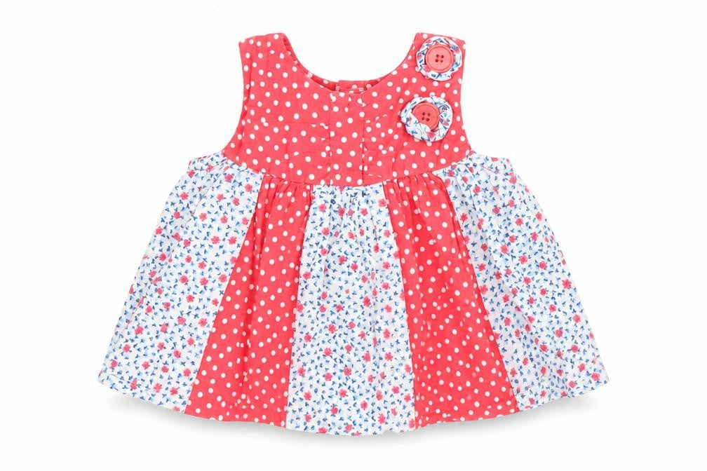 George Girls Red Floral Cotton Basic Tank Size 9-12 Months Round Neck Button