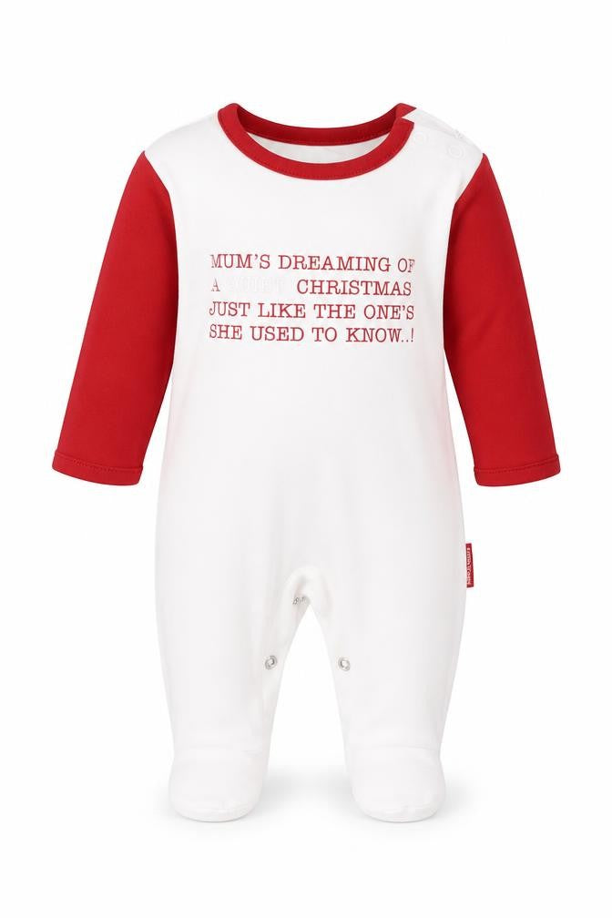 Marks and Spencer Baby Red Colourblock Cotton Cami One Piece Size 9-12 Months  Button - Mum's Dreaming of a Quiet Christmas