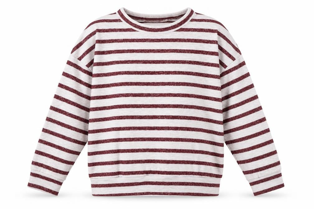 M&S Girls Multicoloured Striped Viscose Pullover Sweatshirt Size 8-9 Years