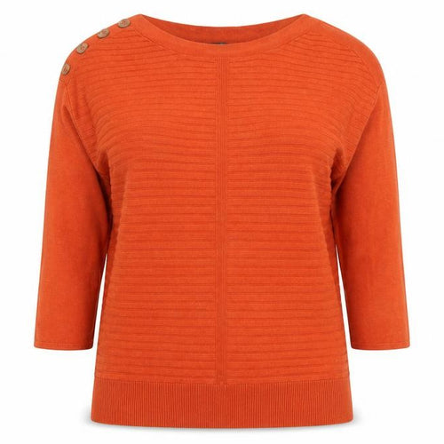 Bonmarché Womens Orange Boat Neck  Viscose Pullover Jumper Size 12
