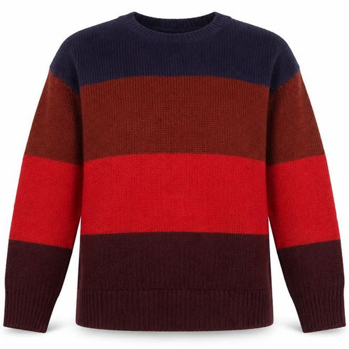 New Look Womens Multicoloured Round Neck Striped Acrylic Pullover Jumper Size S   - Colour Block