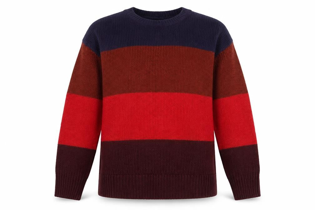 New Look Womens Multicoloured Round Neck Striped Acrylic Pullover Jumper Size S   - Colour Block