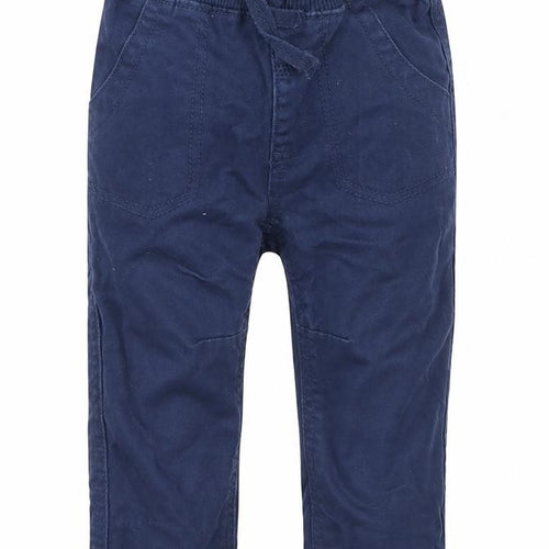 George Boys Blue  Cotton Cargo Trousers Size 3-6 Months  Drawstring