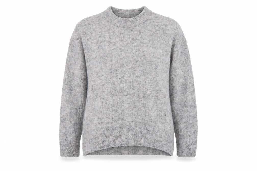 Label of Graded Goods Womens Grey Round Neck  Acrylic Pullover Jumper Size S