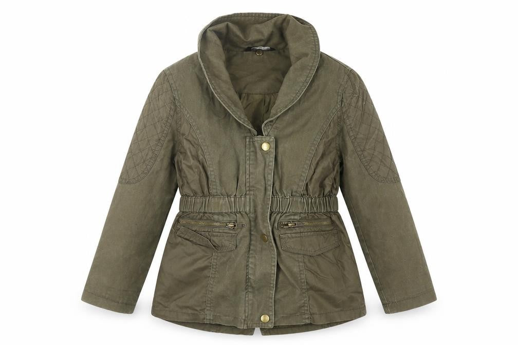 George Girls Green   Basic Jacket Jacket Size 7-8 Years  Zip