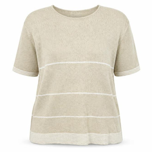 Bonmarché Womens Beige Round Neck  Acrylic Pullover Jumper Size M