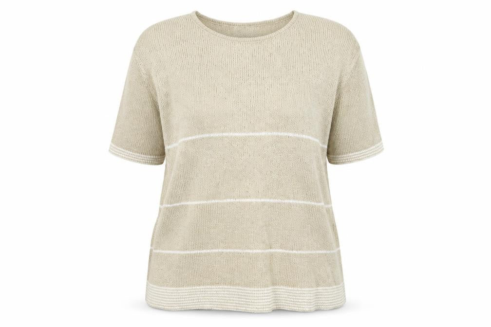 Bonmarché Womens Beige Round Neck  Acrylic Pullover Jumper Size M