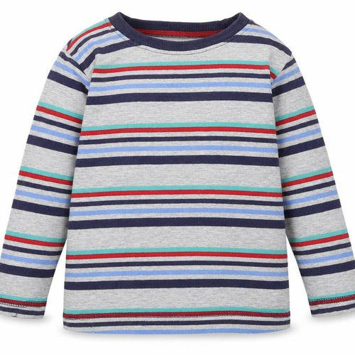 St Bernard Boys Multicoloured Striped Cotton Basic T-Shirt Size 18-24 Months Round Neck