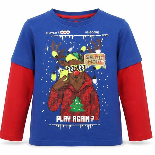 F&F Boys Multicoloured  Cotton Basic T-Shirt Size 6-7 Years Round Neck  - Christmas