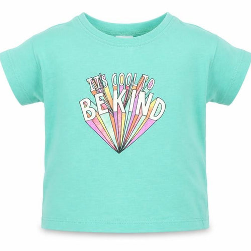 NEXT Girls Green  Cotton Basic T-Shirt Size 9-12 Months Crew Neck