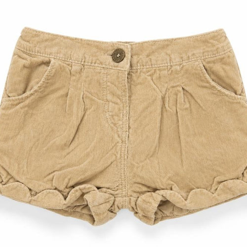 Matalan Girls Brown  Cotton Cropped Trousers Size 12-18 Months  Button
