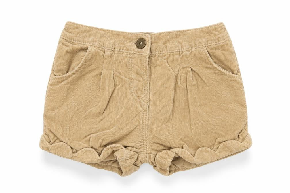 Matalan Girls Brown  Cotton Cropped Trousers Size 12-18 Months  Button