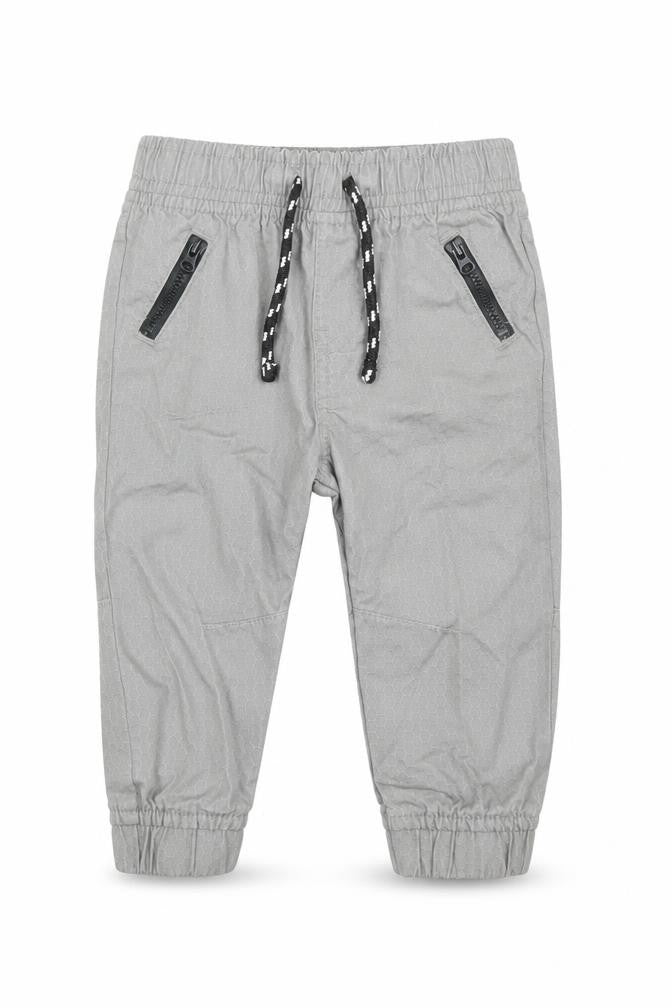 Denim Co Boys Grey  Cotton Windbreaker Trousers Size 9-12 Months  Drawstring