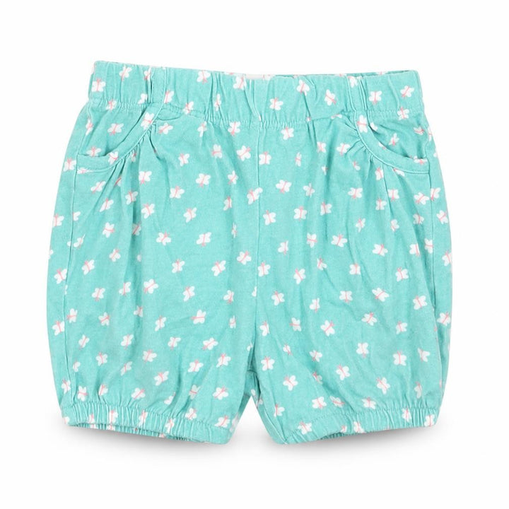 John Lewis Girls Blue Floral Cotton Cropped Trousers Size 3-6 Months   - Elasticated Cuff
