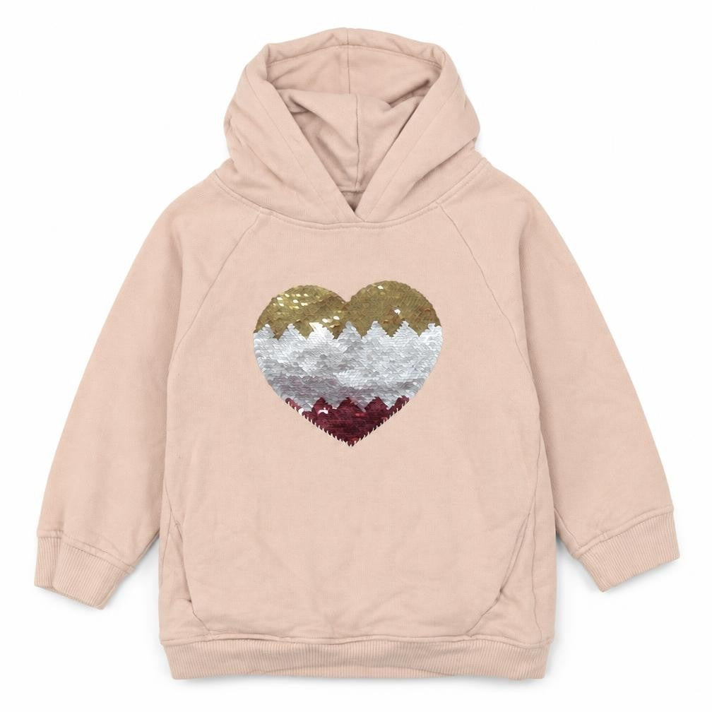 NEXT Girls Beige  Cotton Pullover Hoodie Size 2 Years   - Heart