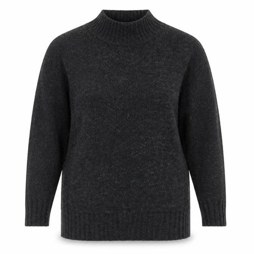 New Look Womens Grey High Neck  Acrylic Pullover Jumper Size 10   - slit sides