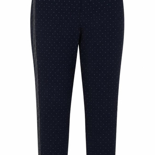 Monsoon Womens Blue Geometric Viscose Trousers  Size 12 L27 in Regular Hook & Eye