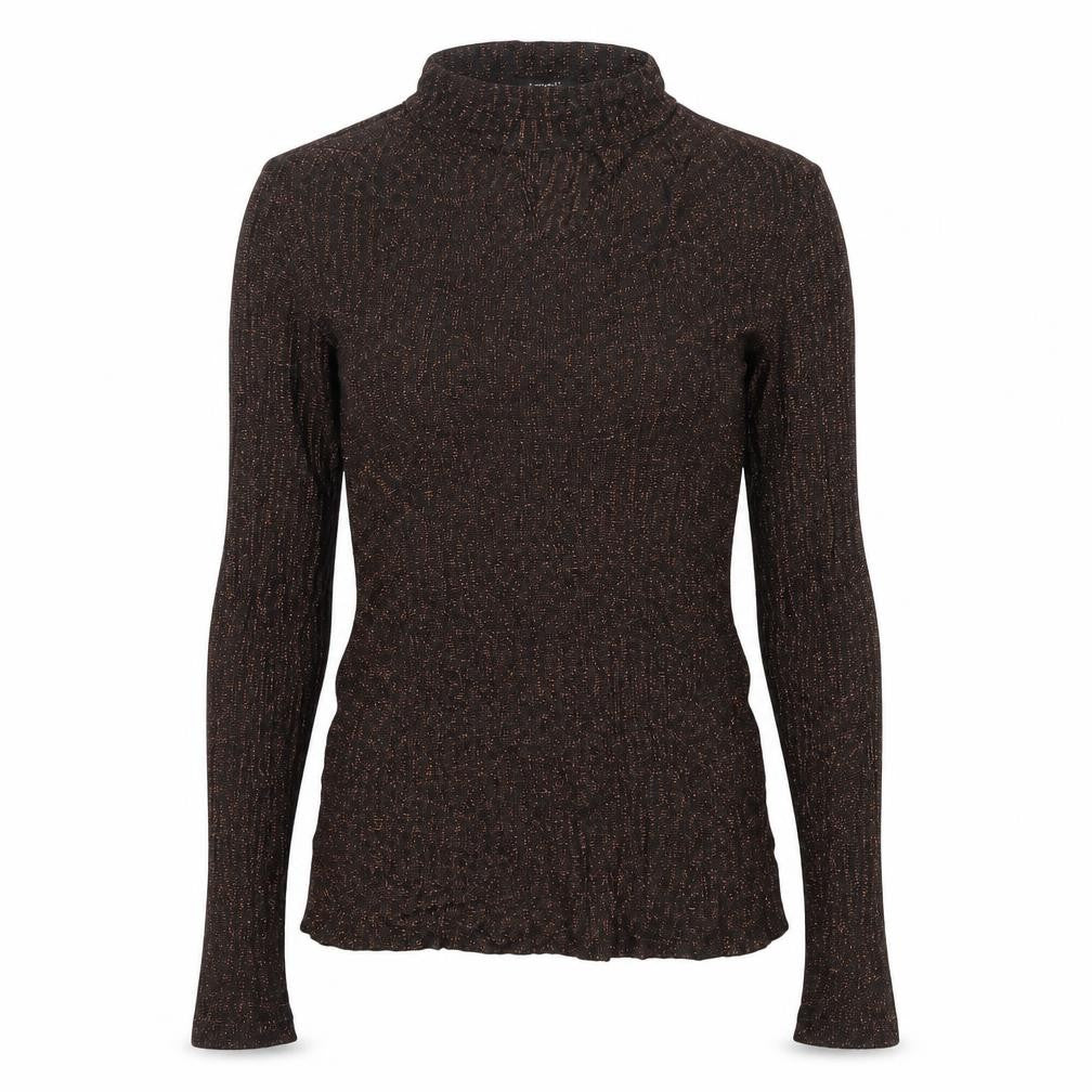 Front view of Next women’s brown round neck viscose jumper, size UK 10