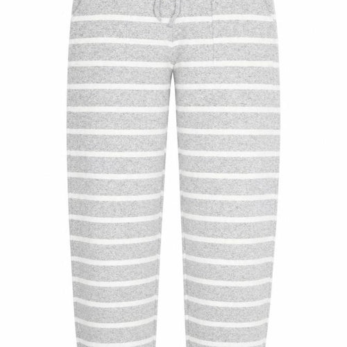 Marks and Spencer Womens Grey Striped Viscose Trousers  Size 8 L30 in Regular Drawstring - Loungewear
