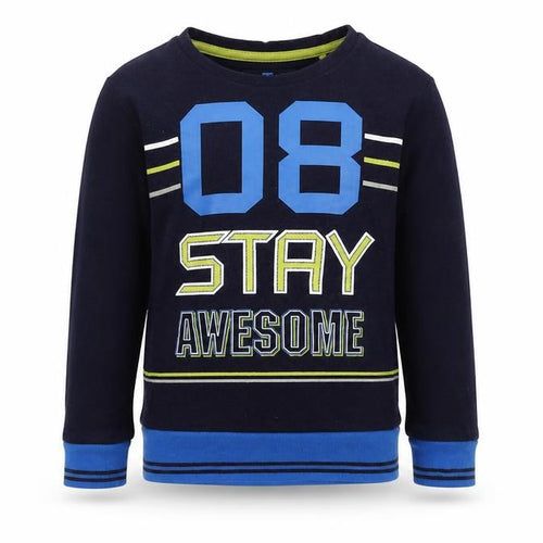 TU Boys Blue  Cotton  Pyjama Top Size 5-6 Years  Pullover - Stay Awesome
