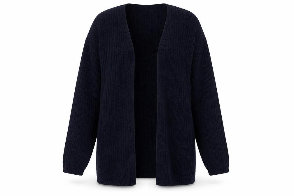 Exhibit Womens Blue V-Neck  Acrylic Cardigan Jumper Size M