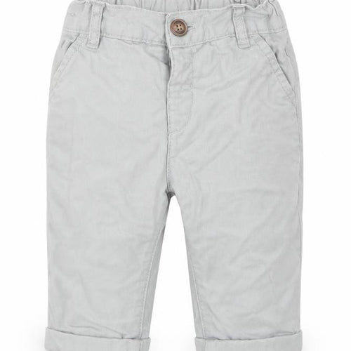 M&S Boys Grey  Cotton Capri Trousers Size 3-6 Months  Button