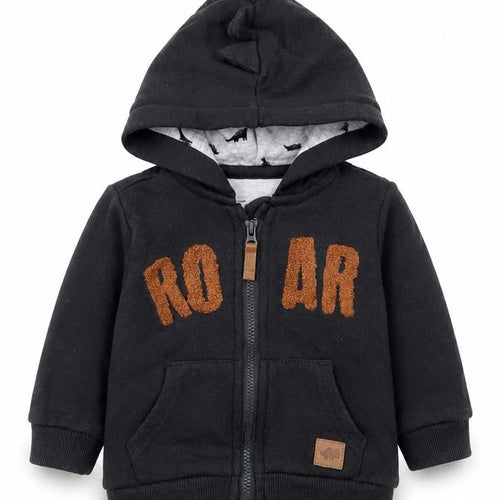F&F Boys Grey   Jacket  Size 0-3 Months   Zip - Dinosaur hood