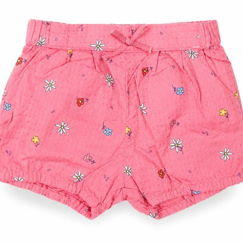 H&M Girls Pink Floral Cotton Cropped Trousers Size 6-9 Months